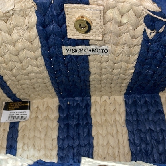 Blue Satchel Emei Straw Paper Satchel in Charcoal Blue Vince Camuto - Picture 8 of 8